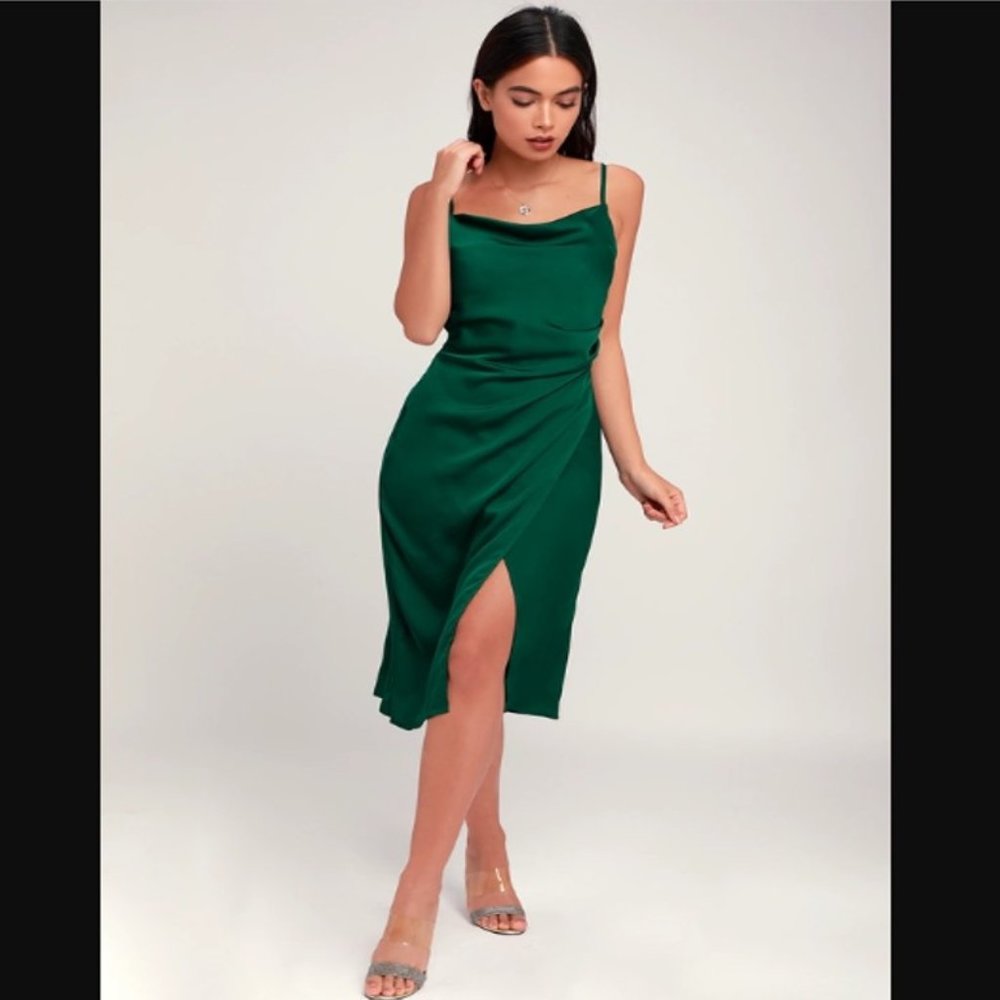 Green Satin Dress